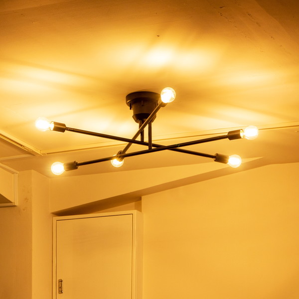 モダン 6灯シーリングライト ブラック・ゴールド シーリングライト 6灯