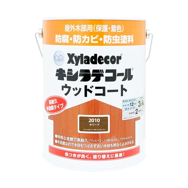 カンペハピオ 水性キシラデコール ウッドコート オリーブ 3.4L