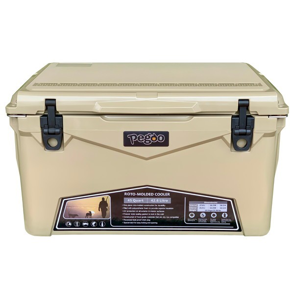 新品 送料無料】タイヤ付き 45QT アイスランドクーラーボックス サンド