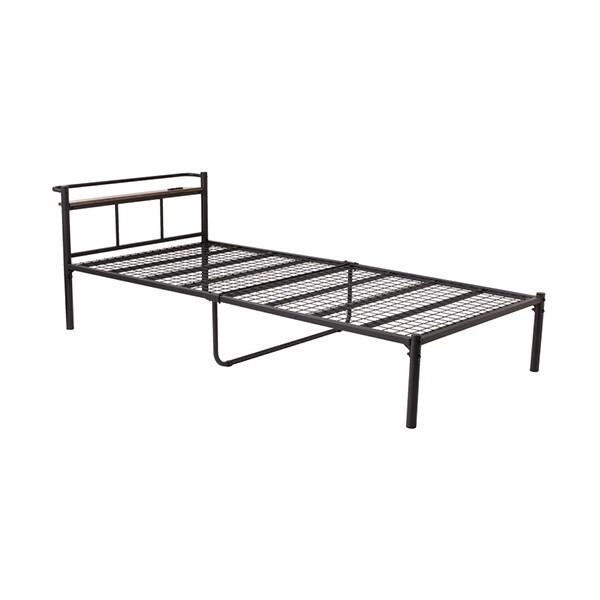 パイプベット棚付きF-PBB01(BK) DCM F-PBB01(BK) ブラック [パイプベッド棚付 シングル