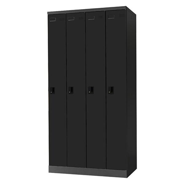 【法人限定】 Netforce EA-4C-W-BK ブラック [4人用ロッカー シリンダー錠 (W900)] メーカー直送