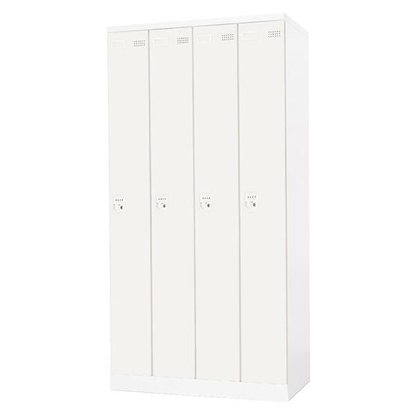 【法人限定】 Netforce EA-4D-W-WH ホワイト [4人用ロッカー ダイヤル錠 (W900)] メーカー直送