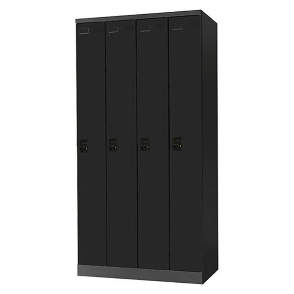 【法人限定】 Netforce EA-4D-W-BK ブラック [4人用ロッカー ダイヤル錠 (W900)] メーカー直送