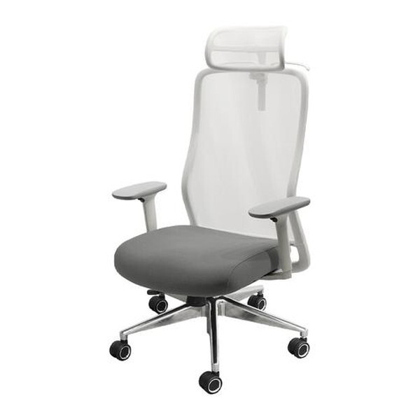 Netforce STA-1AHR-W-WHDGY スレイトグレー [シースルーチェア アルミ脚 肘・ヘッドレスト付き] メーカー直送