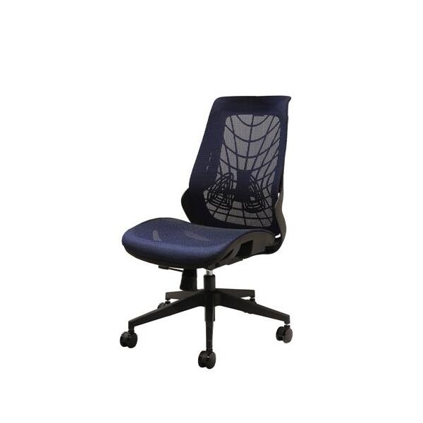 【法人限定】 Netforce WLB-3-W-BL ブルー ウェルビーチェア [ブラックフレーム オフィスチェア] メーカー直送