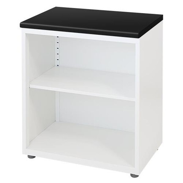【法人限定】 Netforce LD-C2-W-WH-BK 天板ブラック 本体ホワイト [サイドキャビネット サイドデスク] メーカー直送