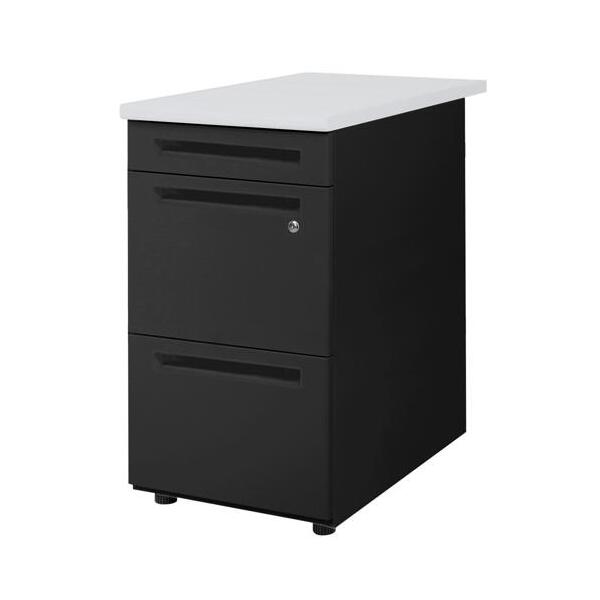 【法人限定】 Netforce LD-WD3B-W-BK-NG 天板ニューグレー×本体ブラック [3段脇机] メーカー直送 17,880円