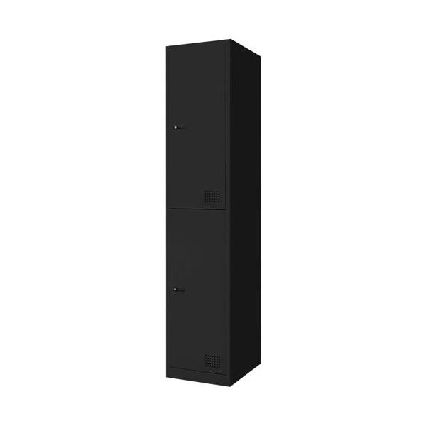 【法人限定】 Netforce FAD-S2-W-BK ブラック [2人用スリムロッカー ダイヤル錠] メーカー直送