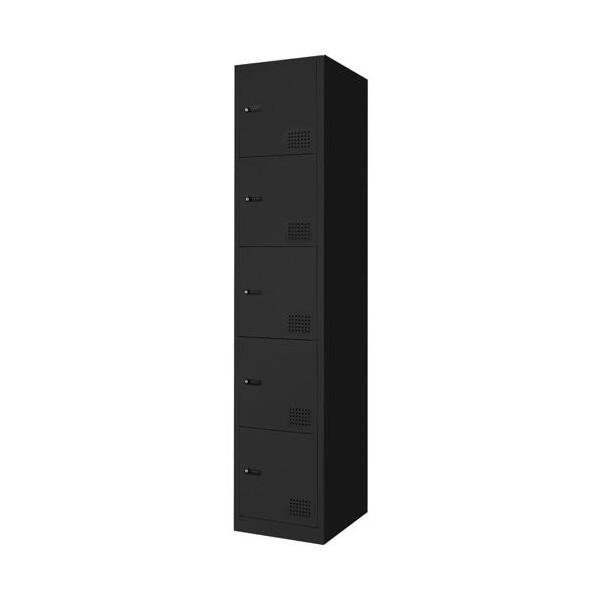 【法人限定】 Netforce FAD-S5-W-BK ブラック [5人用スリムロッカー ダイヤル錠] メーカー直送