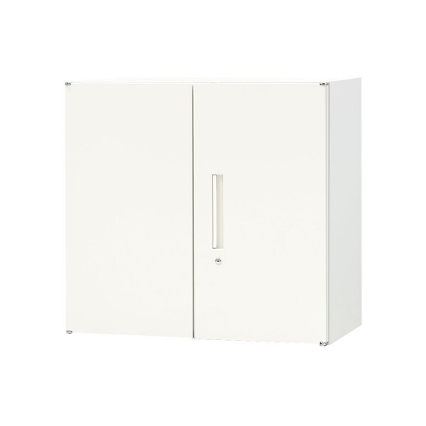 【法人限定】 Netforce EA-8040-2R-W-WH ホワイト [両開き書庫 2段 スチール (幅800×奥行400×高さ750mm)] メーカー直送