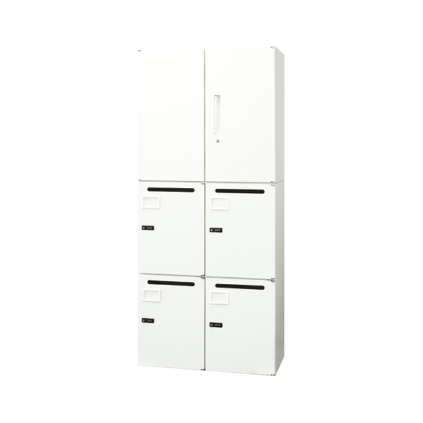 【法人限定】 Netforce EA-8040-2R4M-W-WH ホワイト Easembly (イーセンブリー) [両開き書庫2段+4人用パーソナルロッカーセット スチール 幅800] メーカー直送 40,040円