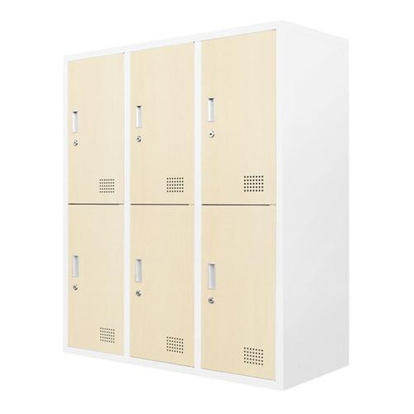 【法人押さえる】 Netforce FH-6-C-W-NA 自然的 ファシル [シューズロッカー 6人用 3列2段 肌理 (幅900粍)] 製造会社直送