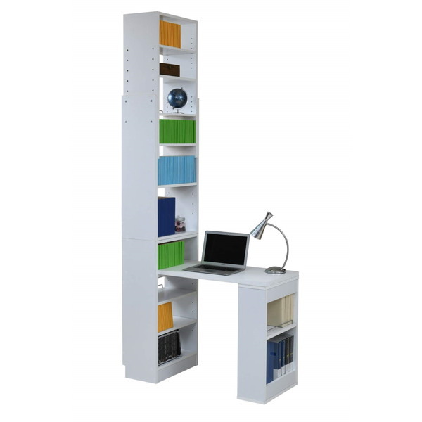 【2/23ポイントUP】JKプラン SGT-0133-WH ホワイト [デスク天井突っ張り本棚付きデスクラック薄型] メーカー直送の通販は 16,302円