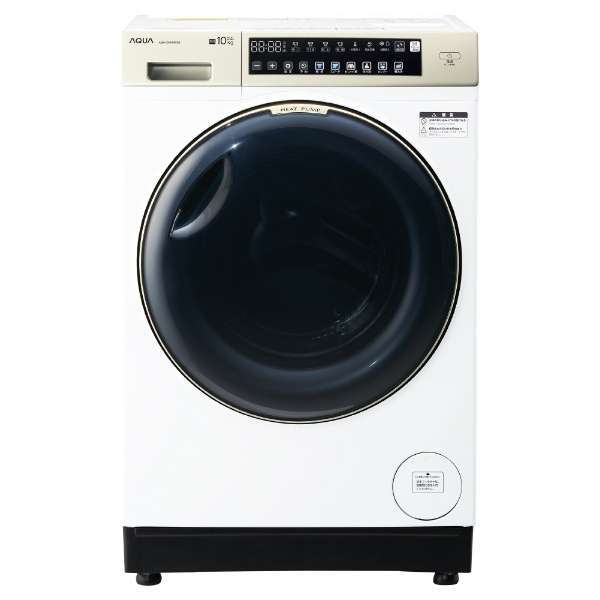 アクア　AQW-D10P-R-W　ドラム式洗濯乾燥機　洗濯10kg/乾燥5kg　まっ直ぐドラム　右開き　ホワイト AQW-D10P-L | 容量：洗濯・脱水 10kg ⁄ 乾燥 5kg ⁄ 水量約48L