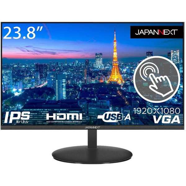 【10/23ポイントUP】JAPANNEXT JN-IPS238FHD-T [23.8型IPSフルHDパネル搭載タッチパネル対応モニター/HDMI/VGA]