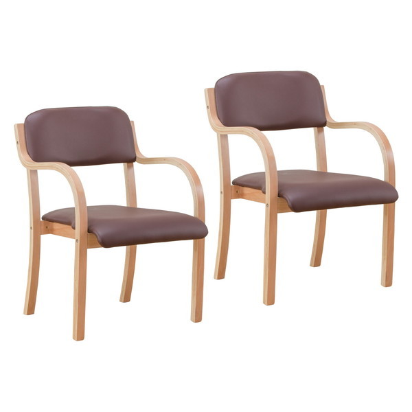 ファミリー・ライフ 立ち座りサポートチェア 2脚組 ダークブラウン(0408750) メーカー直送の通販は