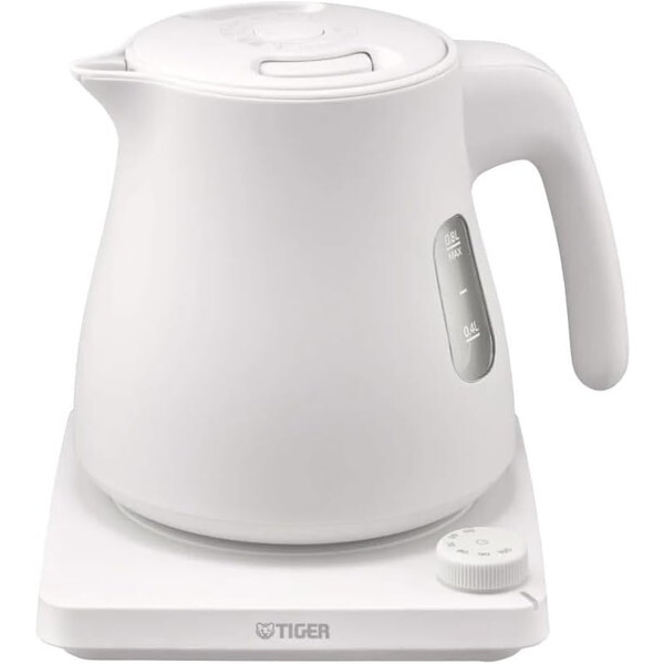 TIGER PTV-A080WG グレイッシュホワイト QUICK&SAFE+ [蒸気レス電気ケトル (0.8L) 温度調節機能付]