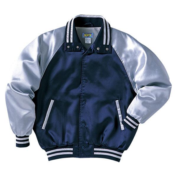 ZETT ゼット 野球ウエア グラウンドコート ネイビー×シルバー LO BOG305 2913