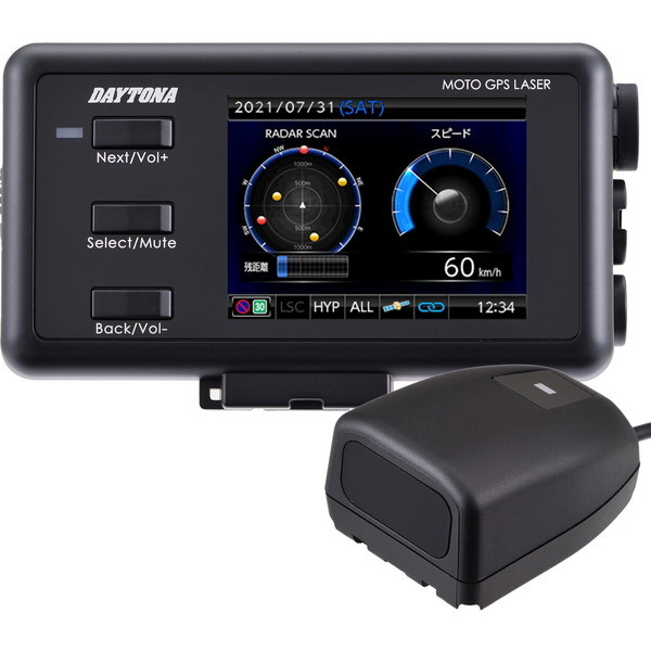 デイトナ D25674 バイク用 レーダー探知機 レーザー式オービス対応 防水 Bluetooth MOTO GPS LASER MSSS