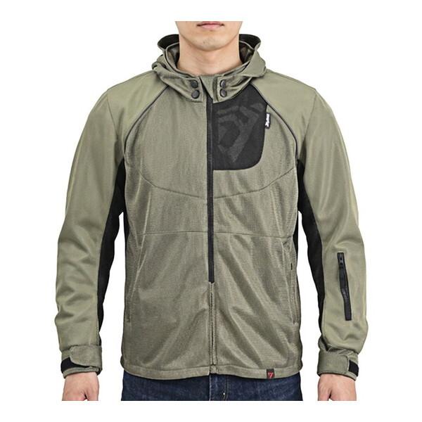 デイトナ DJ029LW ツインメッシュパーカー KH/2XL 64753 カーキ [バイク ジャケット (夏 メッシュ 高通気 軽量 CE規格 ソフトプロテクター付属 着脱式フード)]