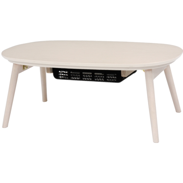 こたつ こたつテーブル 萩原 カルミナ950WS ホワイトウォッシュ 折れ脚 90×50cm メーカー直送