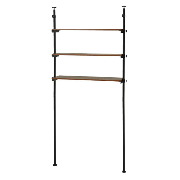 萩原 KTR-3154BR ブラック/ブラウン [突っ張り洗濯機ラック] メーカー直送の通販は 7,196円