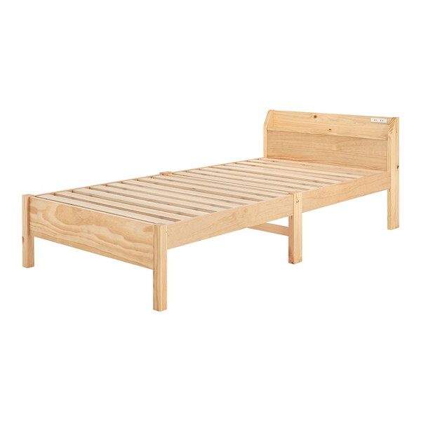 MB-5195S-NA3301 萩原 プレーンナチュラル [組立簡単 マットレス付シングルベッド] メーカー直送