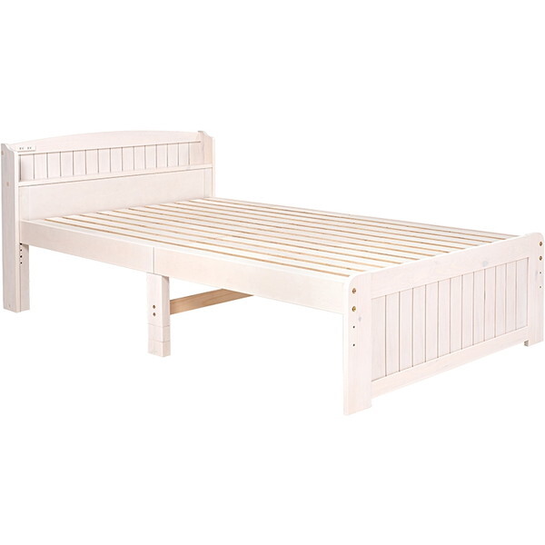 萩原 MB-5915SDWS3302 ホワイトウォッシュ [マットレス付セミダブルベッド] メーカー直送