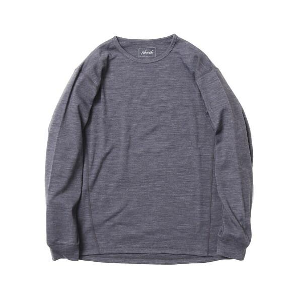 NANGA ナンガ MERINO WOOL BASE LAYER L/S TOP GRY M NW2341-1J508 N1MpGRF5 [メリノウール ベースレイヤー ロングスリーブトップ]の通販は