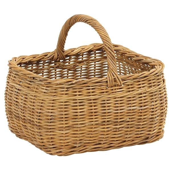 アウトレット アジアン家具 バスケット かご 収納 持ち手付き バナナ