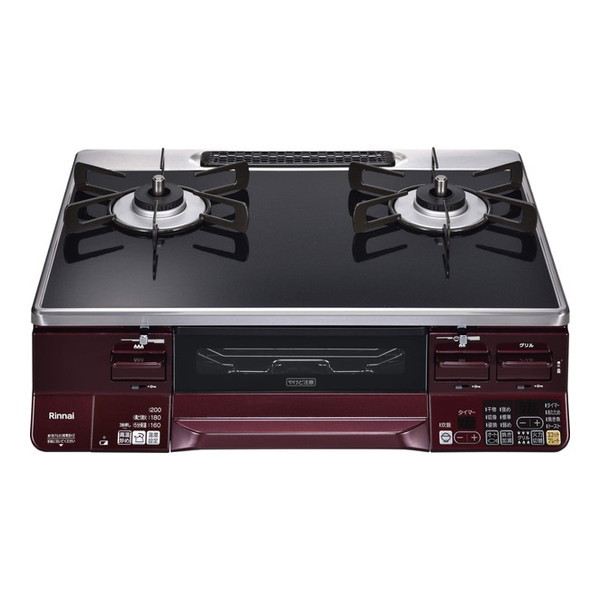 Rinnai RTS65AWK1RGA-AL-LP ブラック/レッド ラクシエ [ガスコンロ (プロパンガス用・2口・左強火力・59cm) ココットプレート付属]