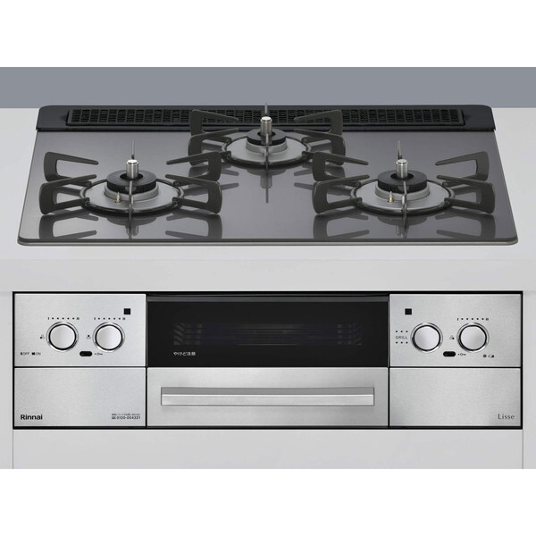 Rinnai RHS31W42J4RSTW-13A サテンシルバー Lisse（リッセ） [ビルトインガスコンロ （都市ガス用・3口・左右強火力タイプ・幅60cm）]