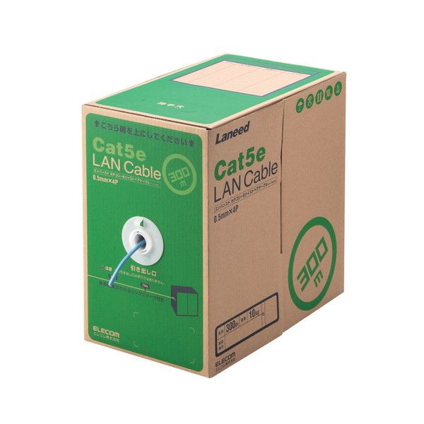 ELECOM LD-CT2/BU300/RS RoHS対応LANケーブル CAT5E 300m ブルー 簡易パッケージ メーカー直送