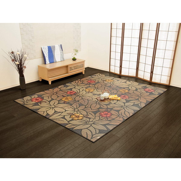 イケヒコ・コーポレーション 1706080 純国産 袋織 い草ラグカーペット ＤＸなでしこ ブラック 約191×250cm 不織布 メーカー直送の通販は