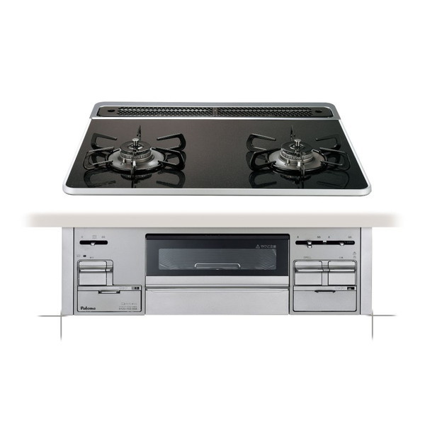 ビルトインガスコンロ プロパンガス 2口 パロマ  両側強火 PD-200WS-60CK LP クリアパールブラック Sisto シスト 60cm幅