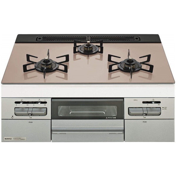 NORITZ N3WU2PWASKSTESC-13A Orche S-FLAT ビルトインガスコンロ (都市ガス用 3口 両側強火力 75cmタイプ) ノーリツ(NORITZ) ビルトインコンロ Orche(オルシェ) S・FLATシリーズ