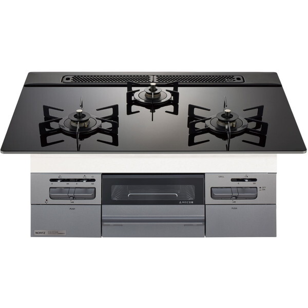 NORITZ N3WV7RWAP1SIEC-LP Mikke (ミッケ) [ビルトインガスコンロ (プロパンガス用・3口・両側強火タイプ・幅75cm)]