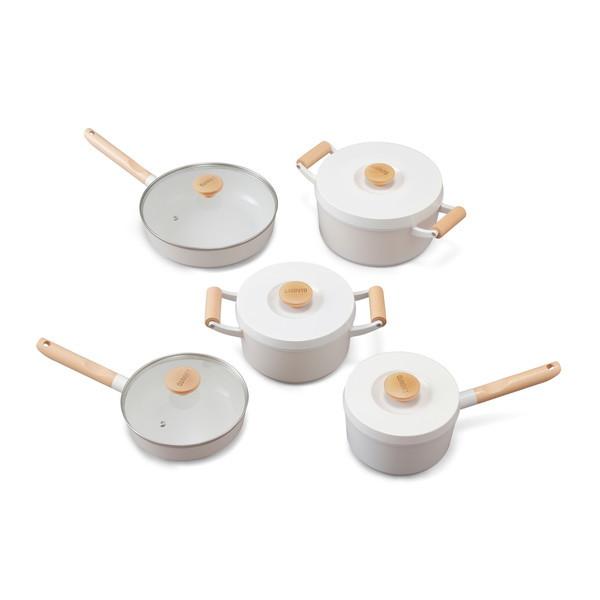 アイリスオーヤマ LUO-SE10W ホワイト ルオント フライパン・なべ 10点セット メーカー直送の通販はその他フライパン