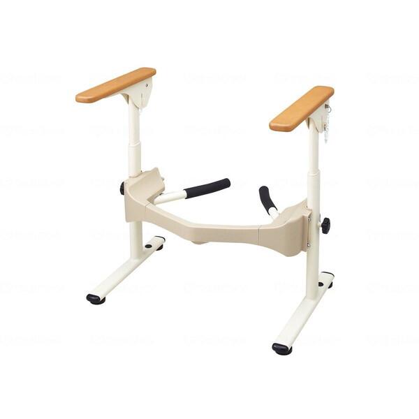 アロン化成 洋式トイレフレームSUS はねあげR-2 木製ひじ掛け 533067 メーカー直送の通販は