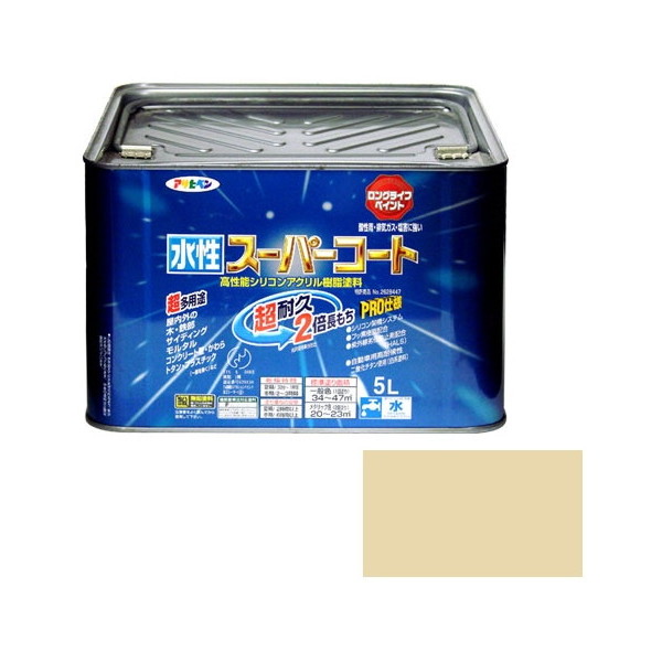 アサヒペン 水性スーパーコート 5L (ティントベージュ)