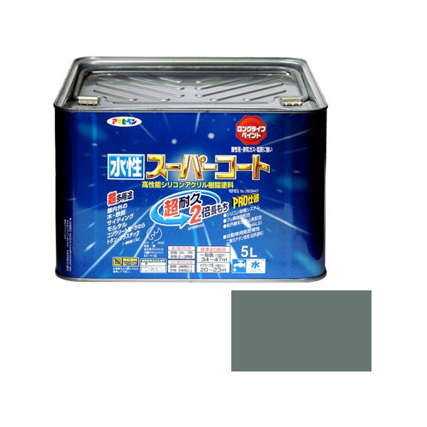 アサヒペン 水性スーパーコート 5L (ライトグレー)