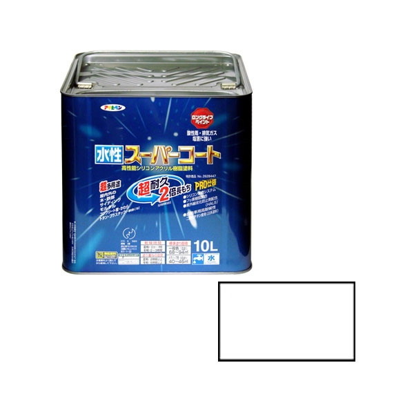 アサヒペン 水性スーパーコート 10L (ツヤ消し白)
