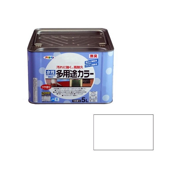 アサヒペン 水性多用途カラー 5L (白)の通販は