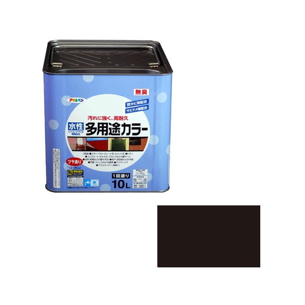 アサヒペン 水性多用途カラー 10L (黒)