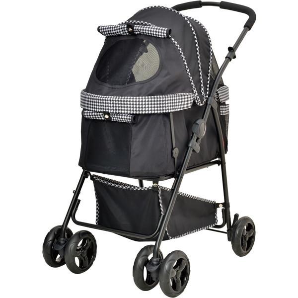 ジェックス わんわんカート多頭用DX Plus 千鳥柄 ブラック メーカー直送の通販は