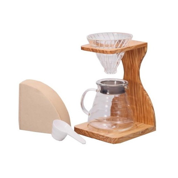 HARIO VSS-1206-OV オリーブウッド [V60 スタンドセット (600ml)]