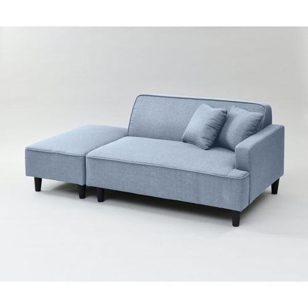 カウチソファ 2人掛け オットマン クッション2個付き FHS-160(GY