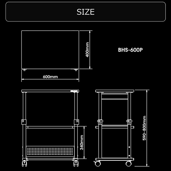 Bauhutte バウヒュッテ ラック BHS-600P-BK 昇降式プリンター台 ゲーミング家具 在宅 リモート メーカー直送 日時指定不可_6