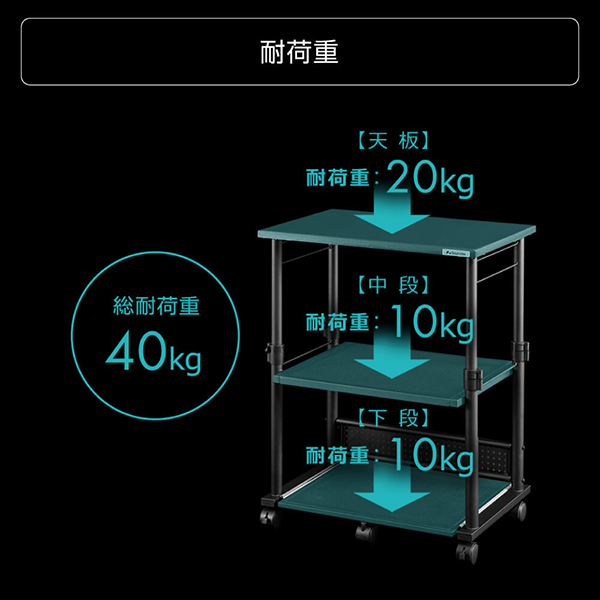 Bauhutte バウヒュッテ ラック BHS-600P-BK 昇降式プリンター台 ゲーミング家具 在宅 リモート メーカー直送 日時指定不可_7