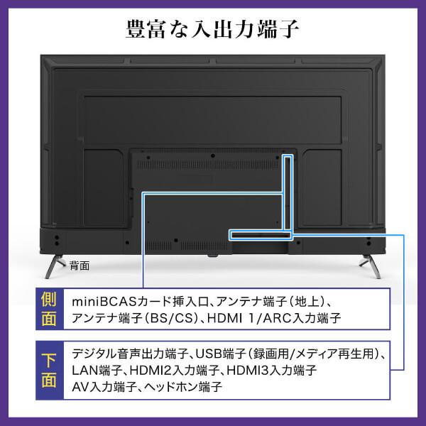スマートテレビ 50型 Googleテレビ 50インチ HDR対応 GoogleCast スマホ連動 Googleアシスタント Dolby Audio 地上・BS・110度CSデジタル 外付けHDD録画機能 HDMI3系統 YouTube Prime Video JU50QM9SG CHiQ_9